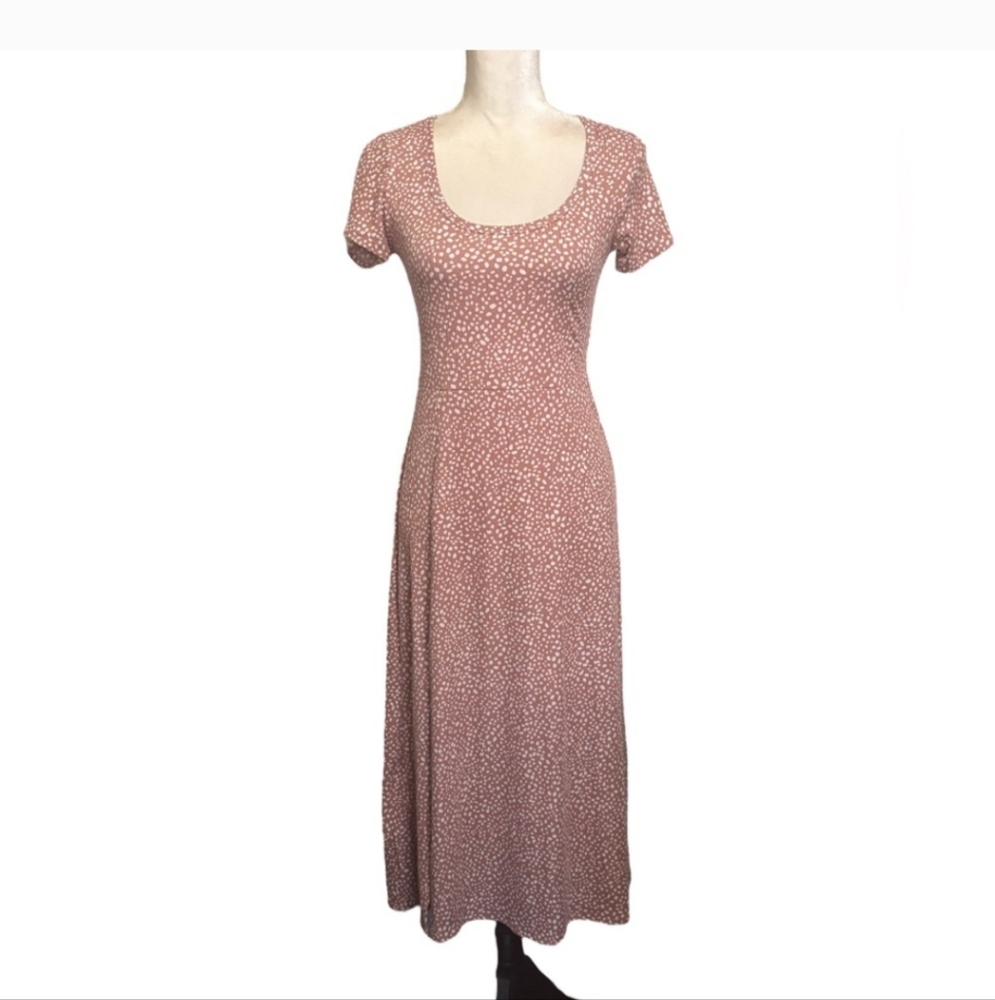 Jessica Simpson Scoop Neck Midi Dress with Front Slit Sz L